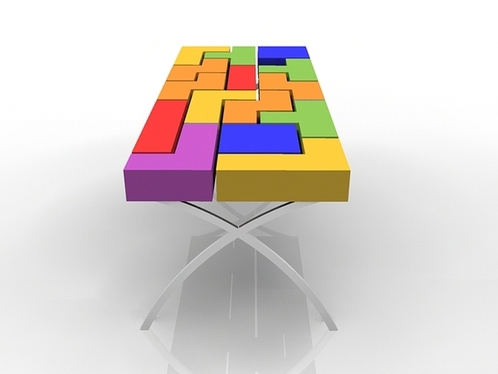 Table tetris colourfull game coffee