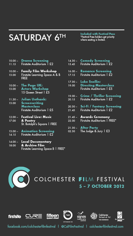 Adobe Portfolio posters  digital print programme film festival identity roman Layout colchester Futura firstsite festival screen