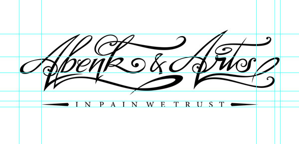 abenkarts tattoo logo athur sinai tipography