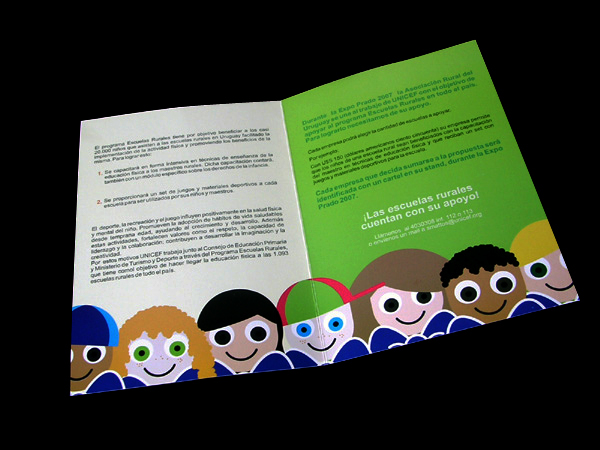 unicef  yo apoyo escuelas rurales  diseño folleteria