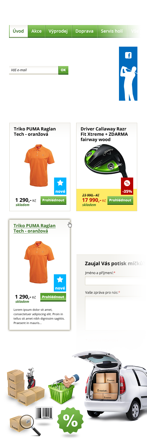 WebGolf.cz e-shop Webdesign design golf green