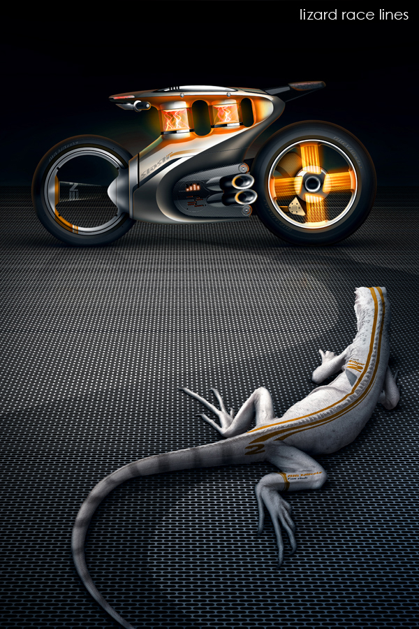 motorcycle Bike olivier Gamiette tutorial hot rod photoshop rendering making of how to Design story