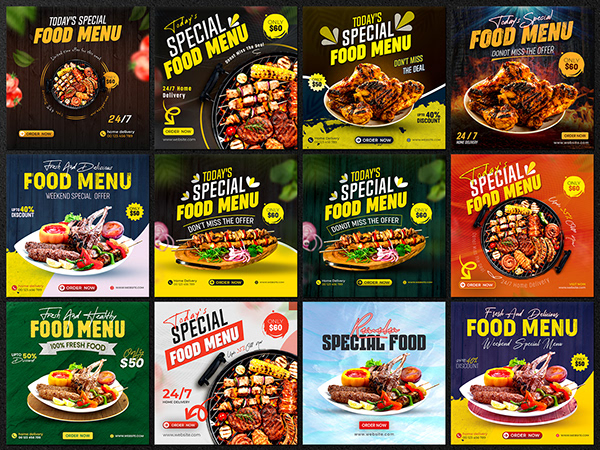 food instagram post social media ads banner design