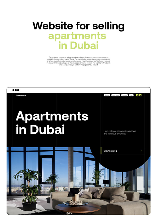 Landing page / UI/UX / Apartments in Dubai