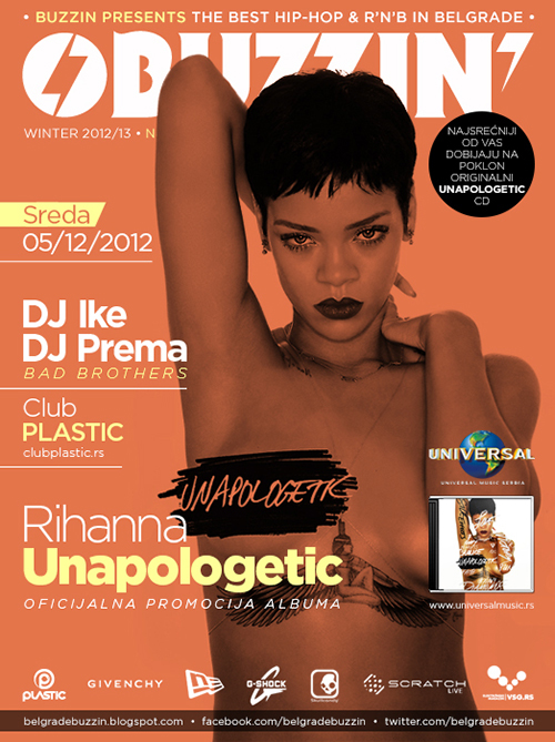 flyer poster R&B hip-hop buzzin belgrade rap flyers posters Rihanna Beyonce weeknd jay-z Rick Ross Wiz Khalifa
