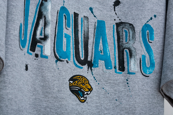 jaguars t-shirt sports football teal gray black watercolor tee