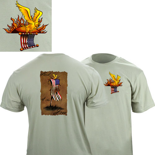 battle standard american flag canvas t-shirt