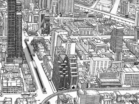 #landscape  #Citysacpe #drawing #ink #Tower #map #illustrationmap