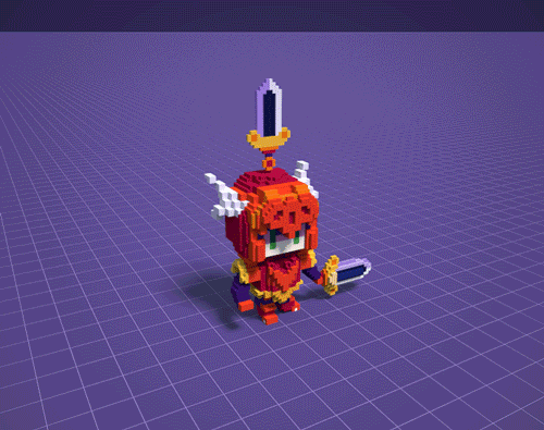 voxel fanart art knight arcade Character design 3D Retro