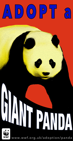 Plakatstilposters Panda  gorilla blackrhino conceptualimagery schoolproject