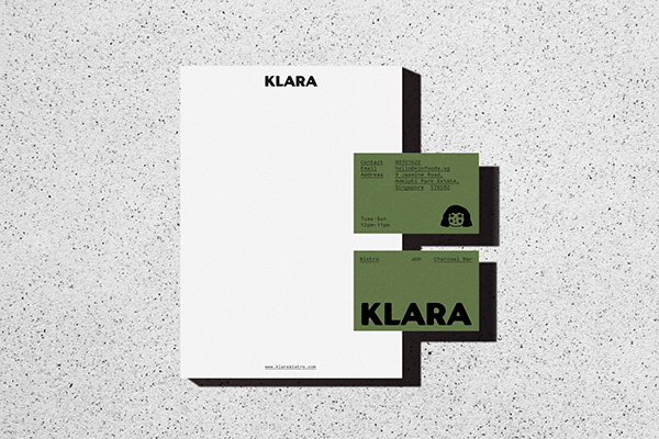 Klara bistro & charcoal bar visual identity