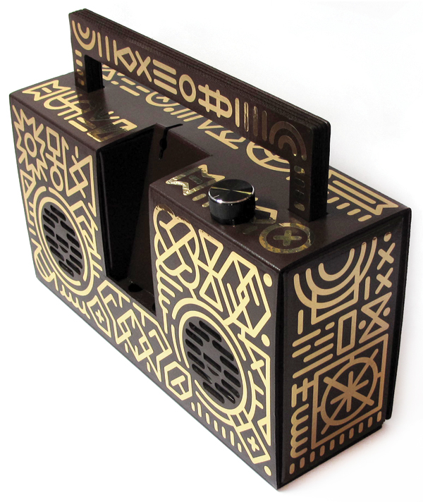 boombox vinyl metallic foil african Custom Radio berlin customized gold oldschool cardboard