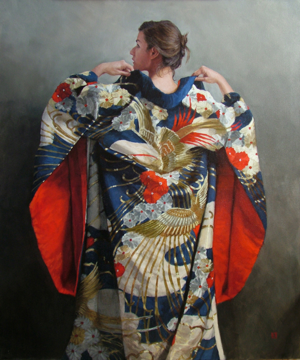 kimono nude figurative recline Sari