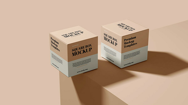 Square Box Mockup Download / Square box packaging