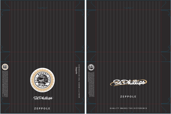St. Phillips Bakery package design  zeppole print