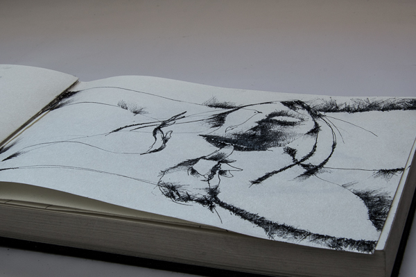 sketchbook black & white cross-hatching calligraphy pen indian ink cuadernos dibujos blanco y negro trama plumilla
