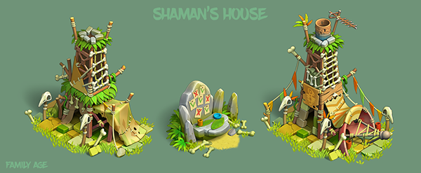 FAMILY ISLAND [Shaman's house, totems, etc.]