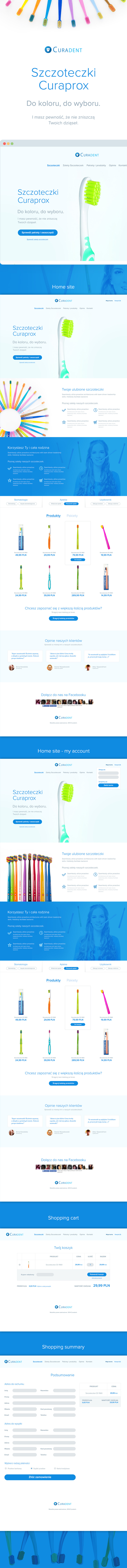 curadent teeth brush Curaprox Layout Webdesign landing page Ecommerce shop Michal michanczyk enlive