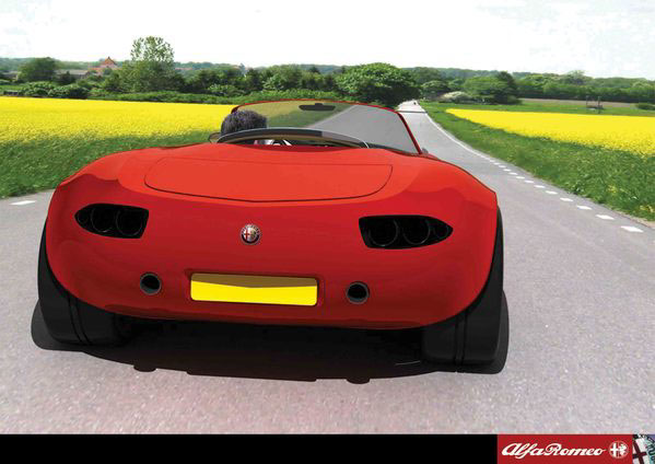 alfa romeo car Render 3D model photoshop