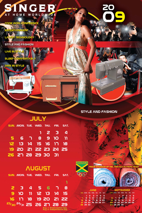 Singer calendar funiture products