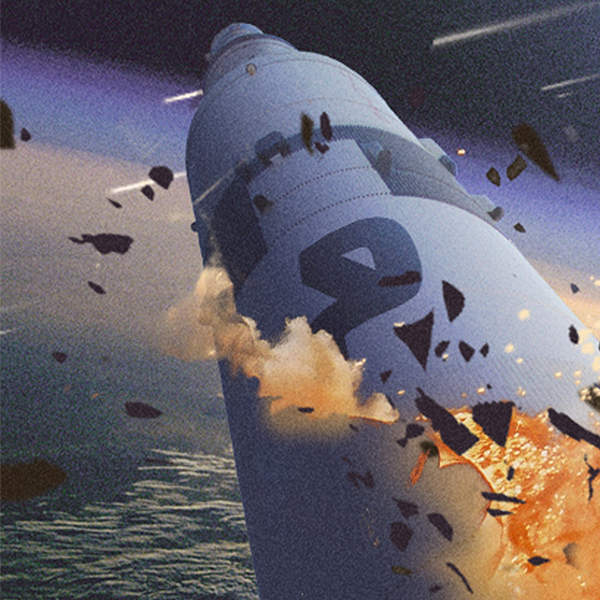 Space  rocket explosion sci-fi poster dj musician podcast