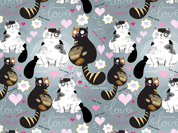 funny wallpaper seamless cats pattern ornament graphic multiply example kittens Fun cartoon
