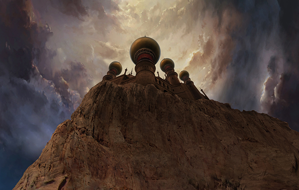 Matte Painting short movie background design Cinema movie fantasy Aladin Picture volcano