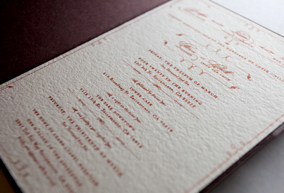 wedding invitations cotton paper antique vintage Classical michelle leclerc save the date