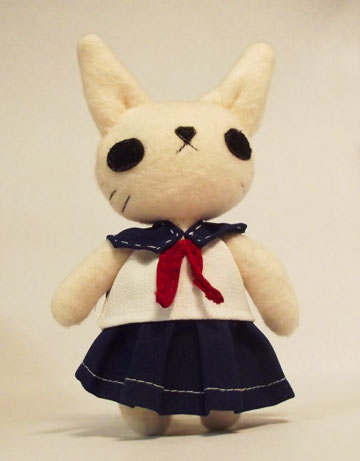 Schoolgirl kitty plush plushy toy handmande