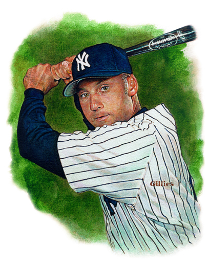 sports baseball portraits figure people trading cards prints males acrylic paintings
