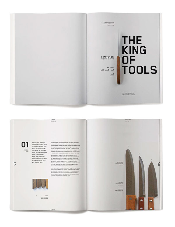 design  Books  knives Layout  grid  FOOD  typography  type concept art