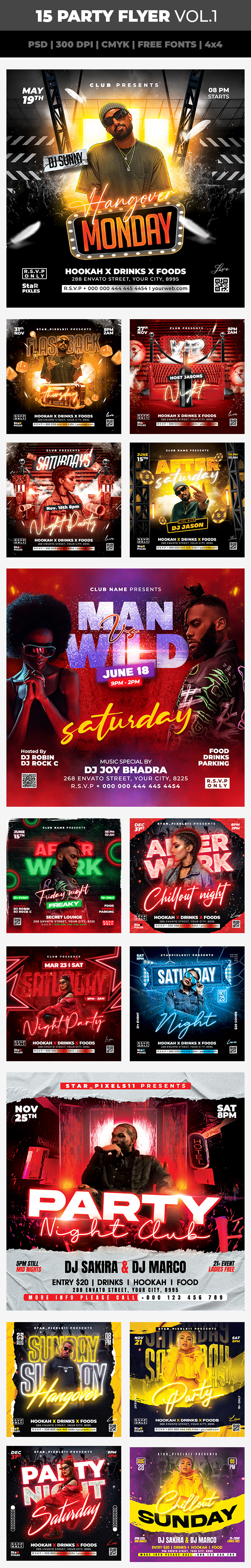celebration DJ Flyer event flyer Fashion  flyer Friday Night night club After Work Party bar flyer club flyer