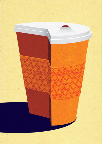 geometric Coffee editorial financial money spending cuts Budget Cuts Editorial Illustration conceptual illustration coffee cup