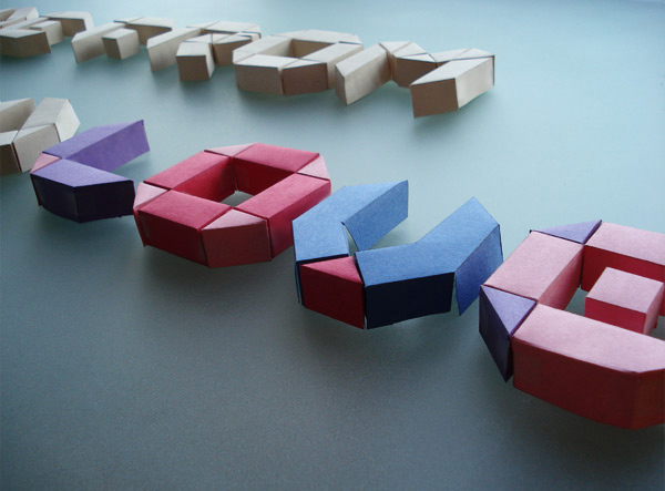 paper Love craft Typeface colorful Playful digital grid octagonal