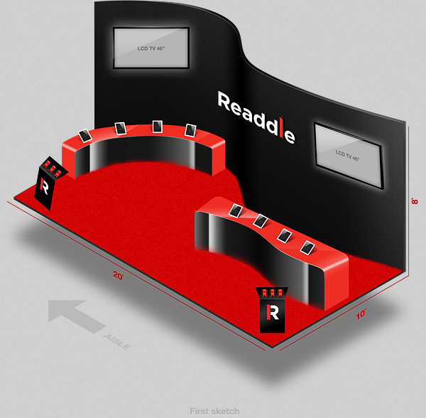 Macworld iworld readdle iPad iphone expo Exhibition  printed booth ribbon device brochure Booklet business card