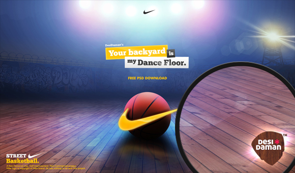 Nike psd free graphic Practice baskeball lights court wood graffities