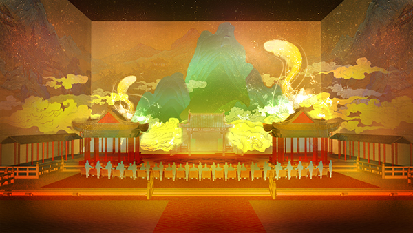 chinese traditional Stage Multimedia  animation 