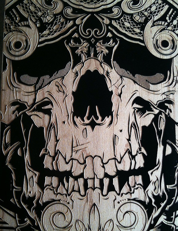 skateboards laser etched hydro74 skulls ornate