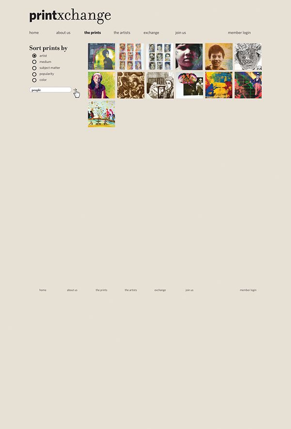printmaking corcoran CCA+D Website Design flowcharts Sitemap wireframes