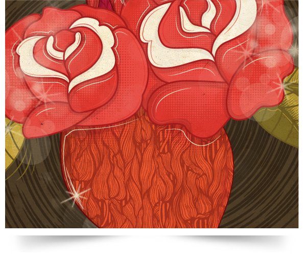 heart corazon red rojo Flores ilustracion body humanbody anatomic