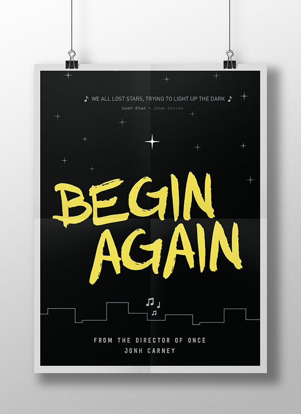 Begin Again movie poster adam levine typo newyork loststar iPad poster iphone walllpaper Theme night city