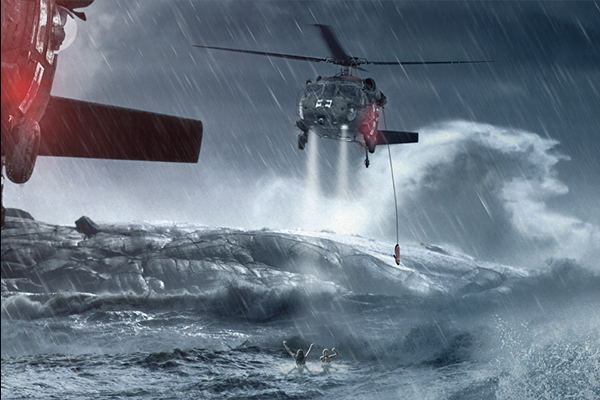 photoshop helicopter Ocean