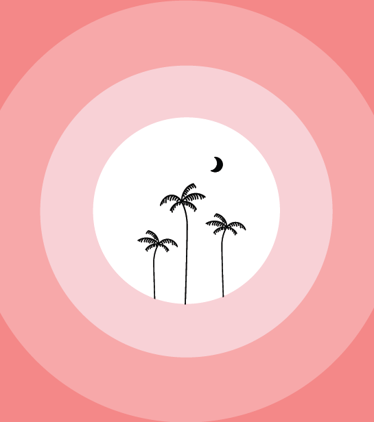 Palm Trees ILLUSTRATION  pink palm summer Desgin radiation