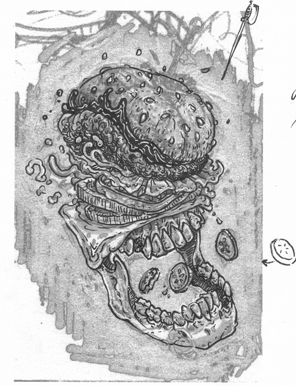 Drawing  ILLUSTRATION  digital skull painting   ink goop pencil