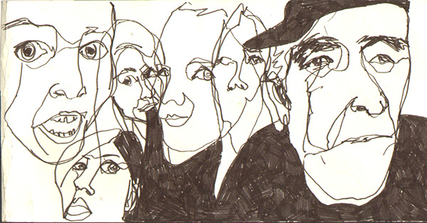 portrait ink line series faces Character