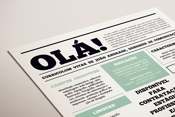 Resume CV Curriculum Vitae 86ideas   joao andrade infographic grid newspaper Portugal