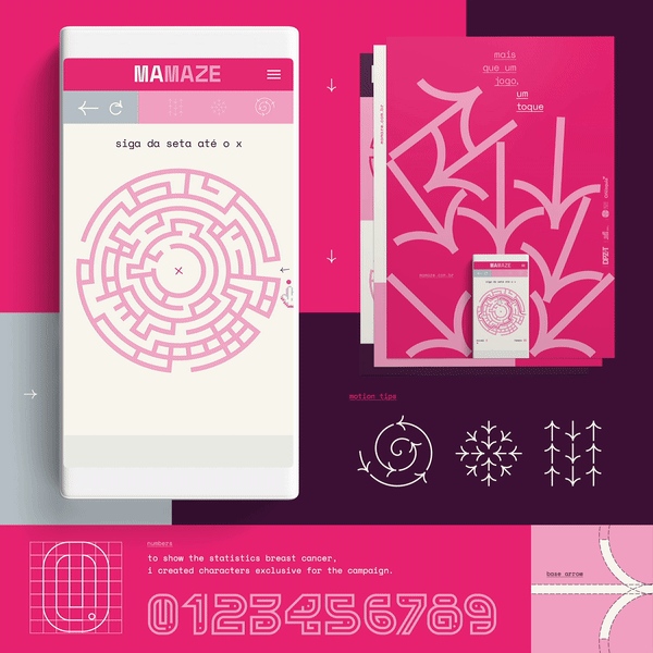 outubro rosa october pink breast cancer pinl UI ux craft type mobile