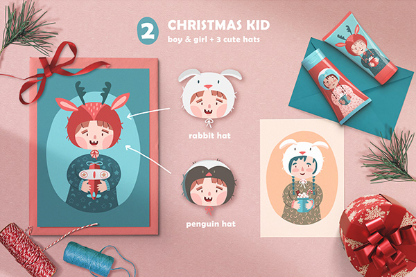 HOLLY JOLLY | Set of Christmas illustrations