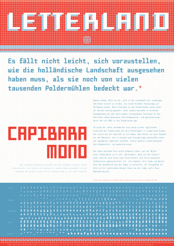 Capibara Mono Vouwblad Monospace Collection  Nederland Letterland Lenoir Schuring  Pieter van Rosmalen Bold Monday 