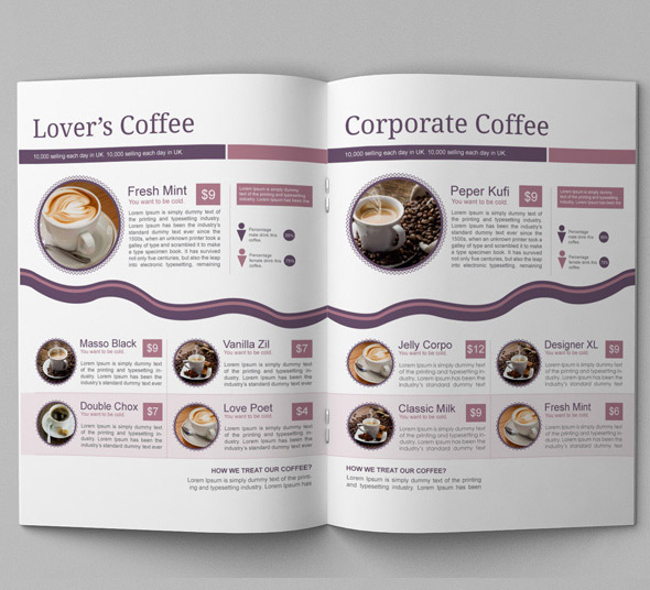 Coffee brochure template coffee shop poster indesign template adobe Cocoa chocolate Booklet newsletter leaflet